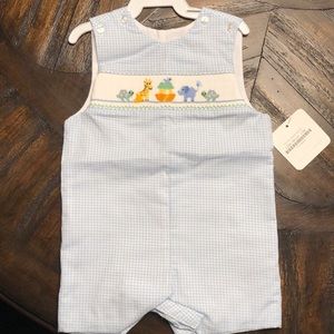 NWT Petit Bebe boy’s smocked Shortall